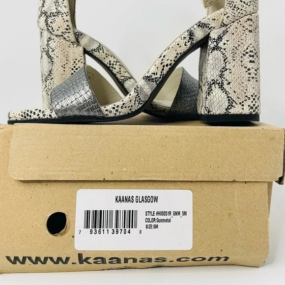 KAANAS Women's Tenedos Heel high ankle strap Open Toe Sandal Shoe Heeled Sz 5M. - Picture 6 of 6